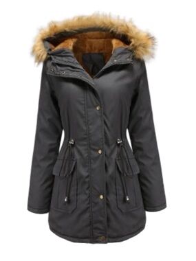 Beyove Faux Fur Lined Parka - Size Medium  - Black